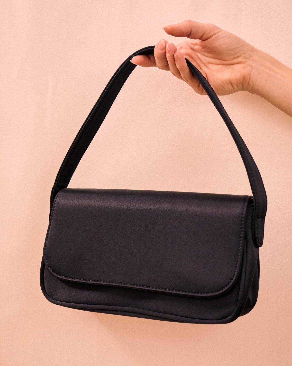 nelly bag black silk hai