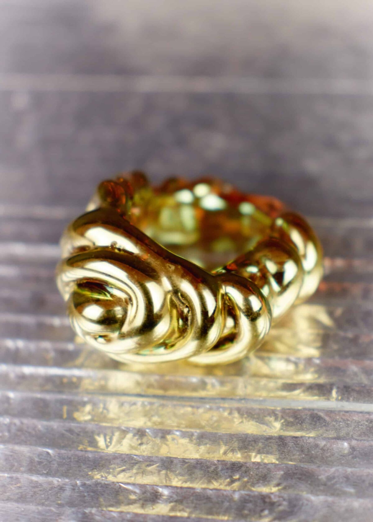 GOLD PAINTED GLASS ring - Image 2