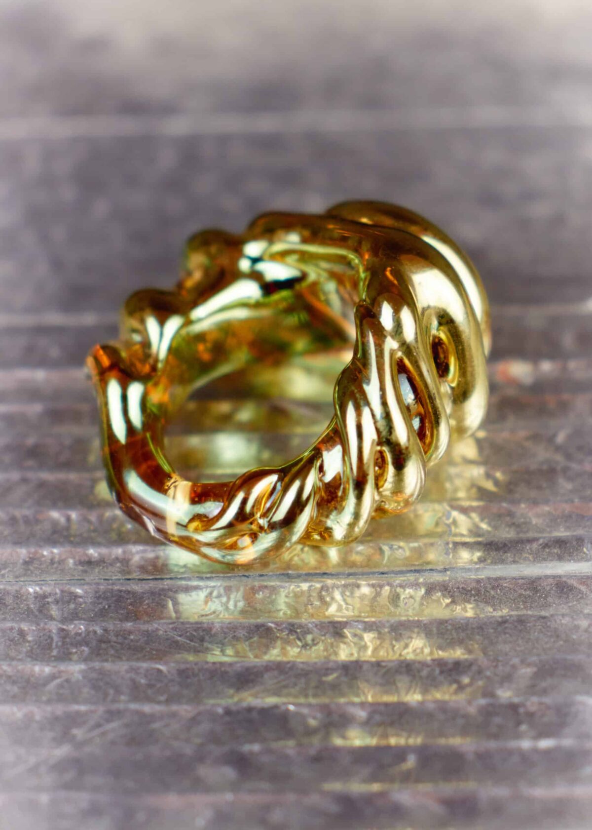 GOLD PAINTED GLASS ring - Image 3