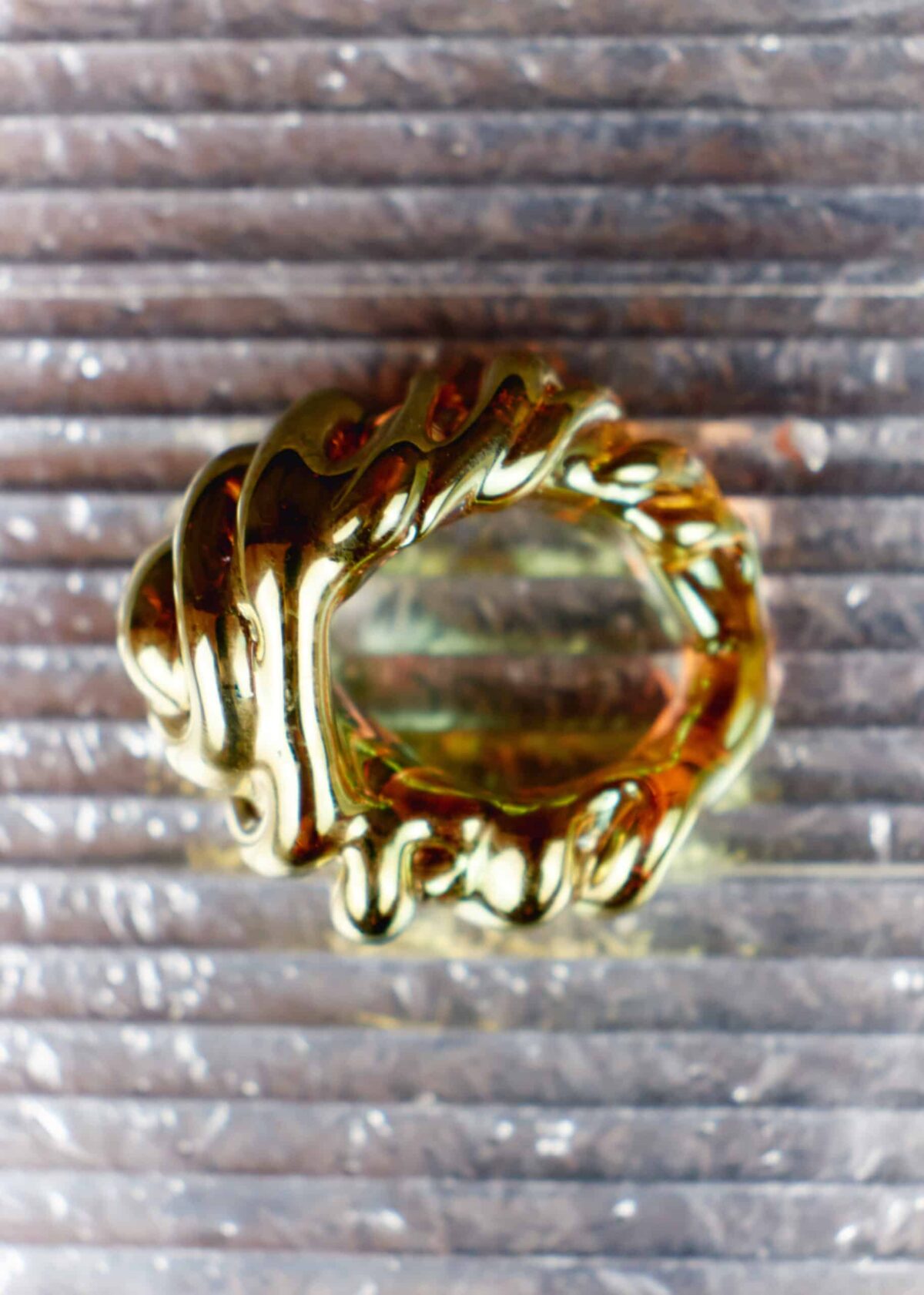 GOLD PAINTED GLASS ring - Image 4