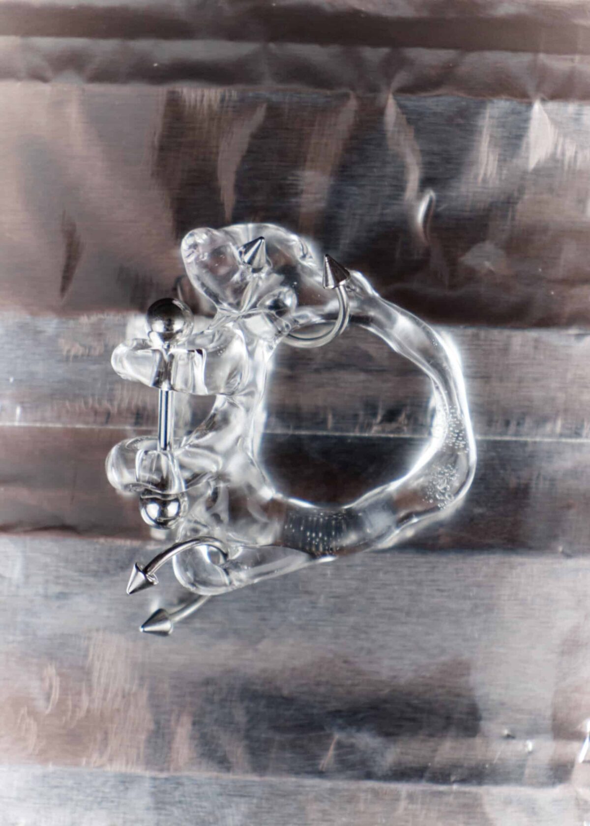 00110 CLEAR TRIPLE PIERCING ring