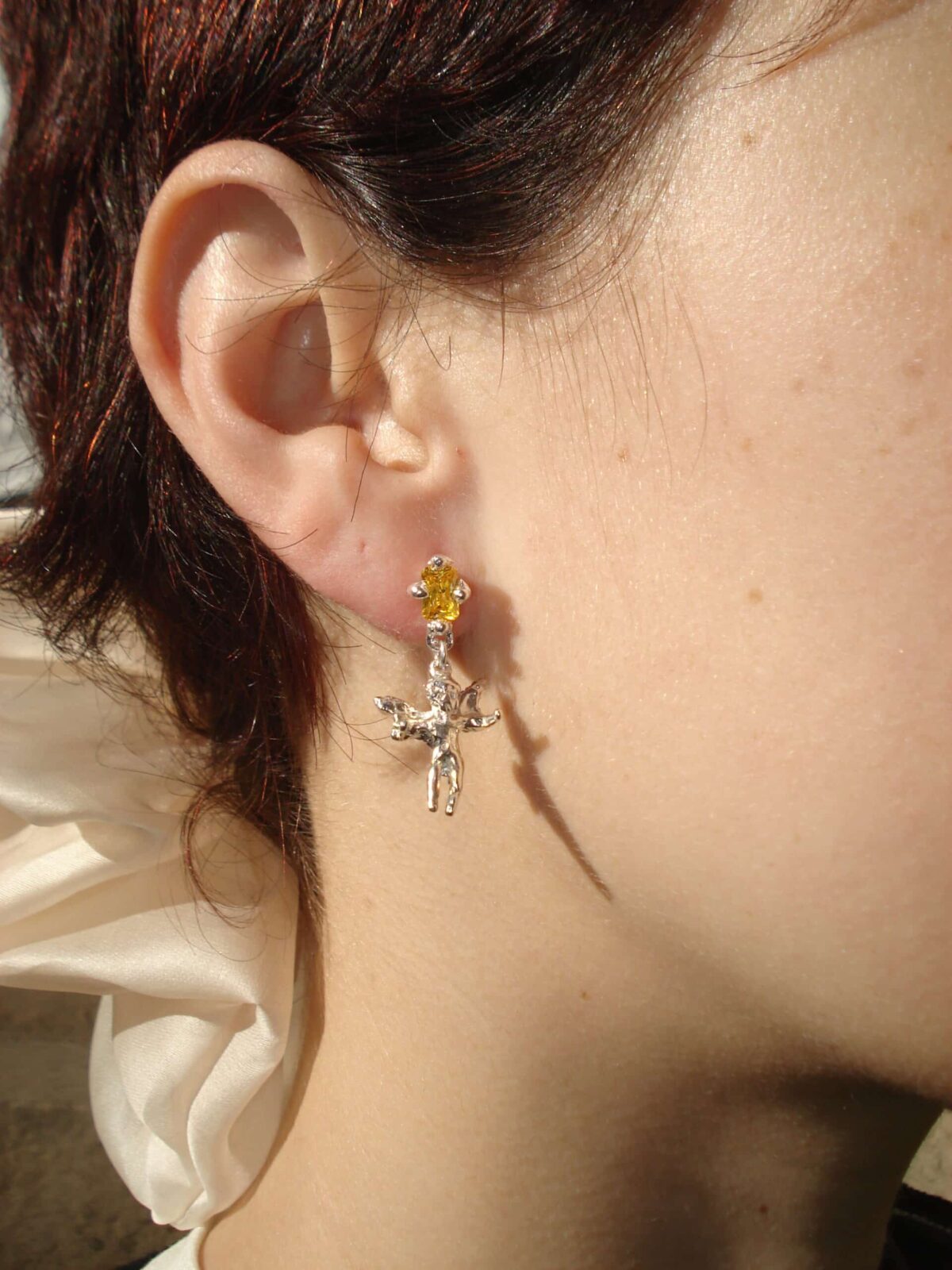 angelito durmiente silver yellow sofia rocha earrings