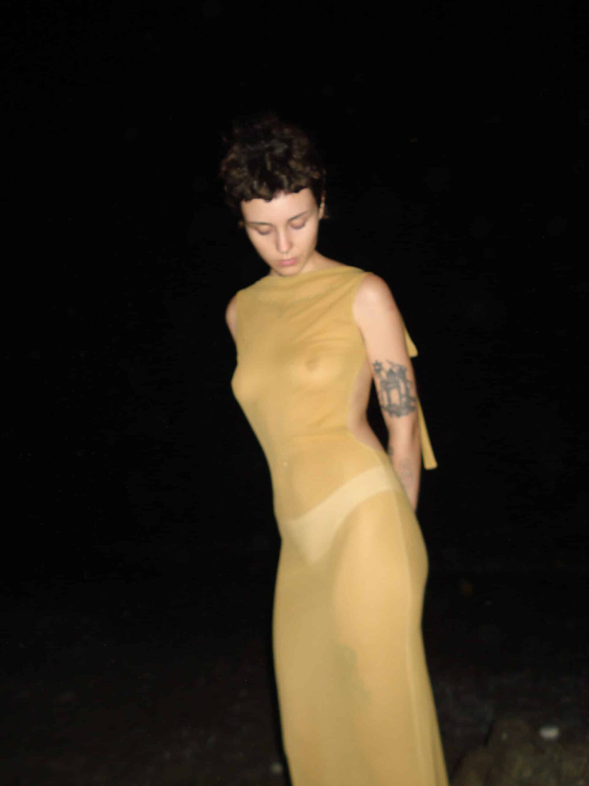 BACKLESS GOLDEN MESH dress - Image 4