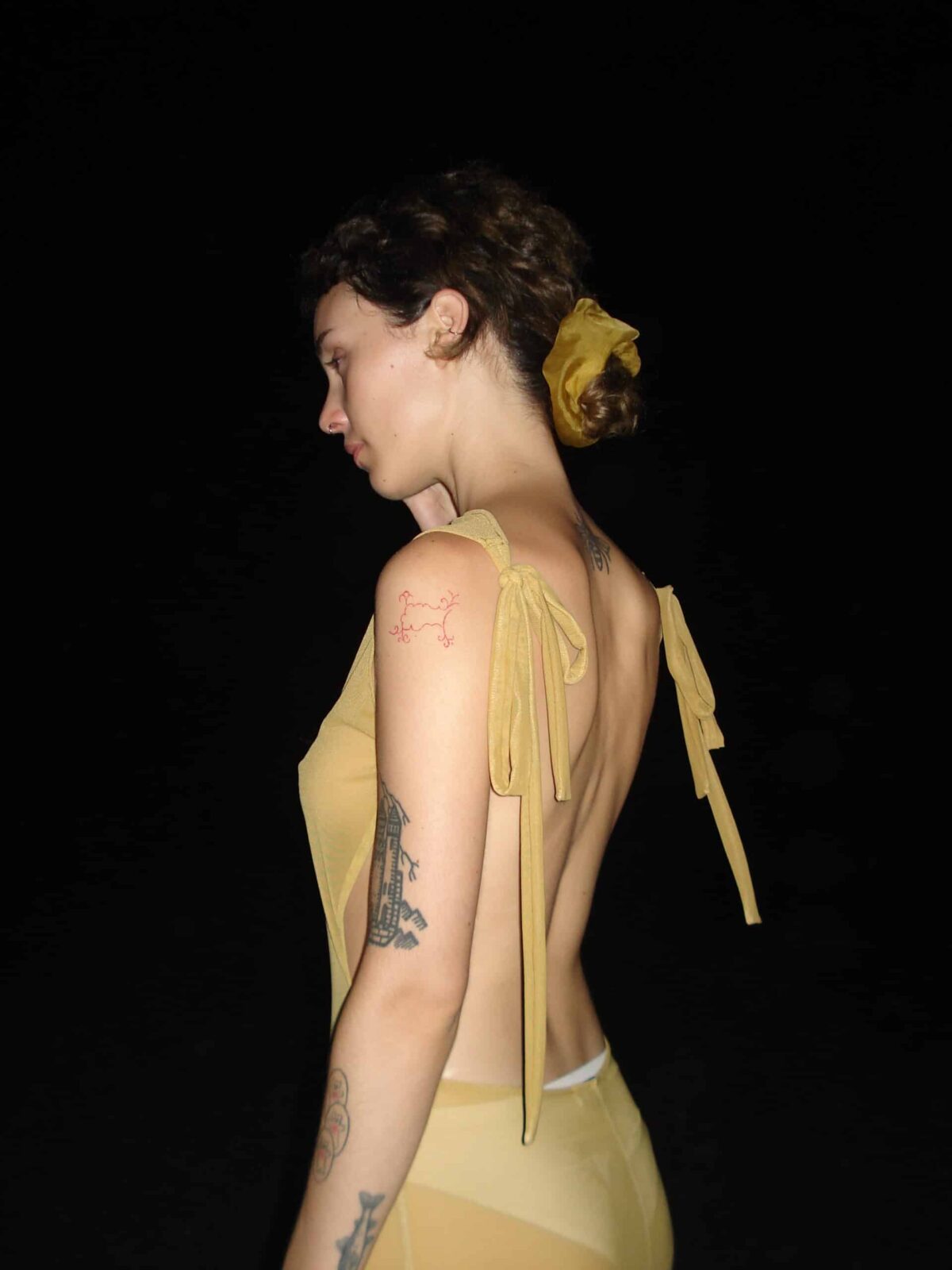 BACKLESS GOLDEN MESH dress - Image 3