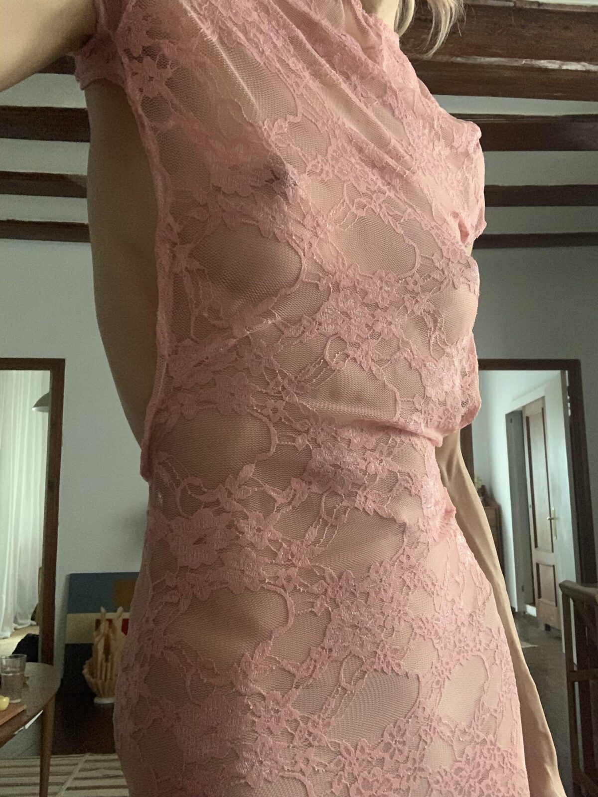 BACKLESS PINK LACE dress - Image 10