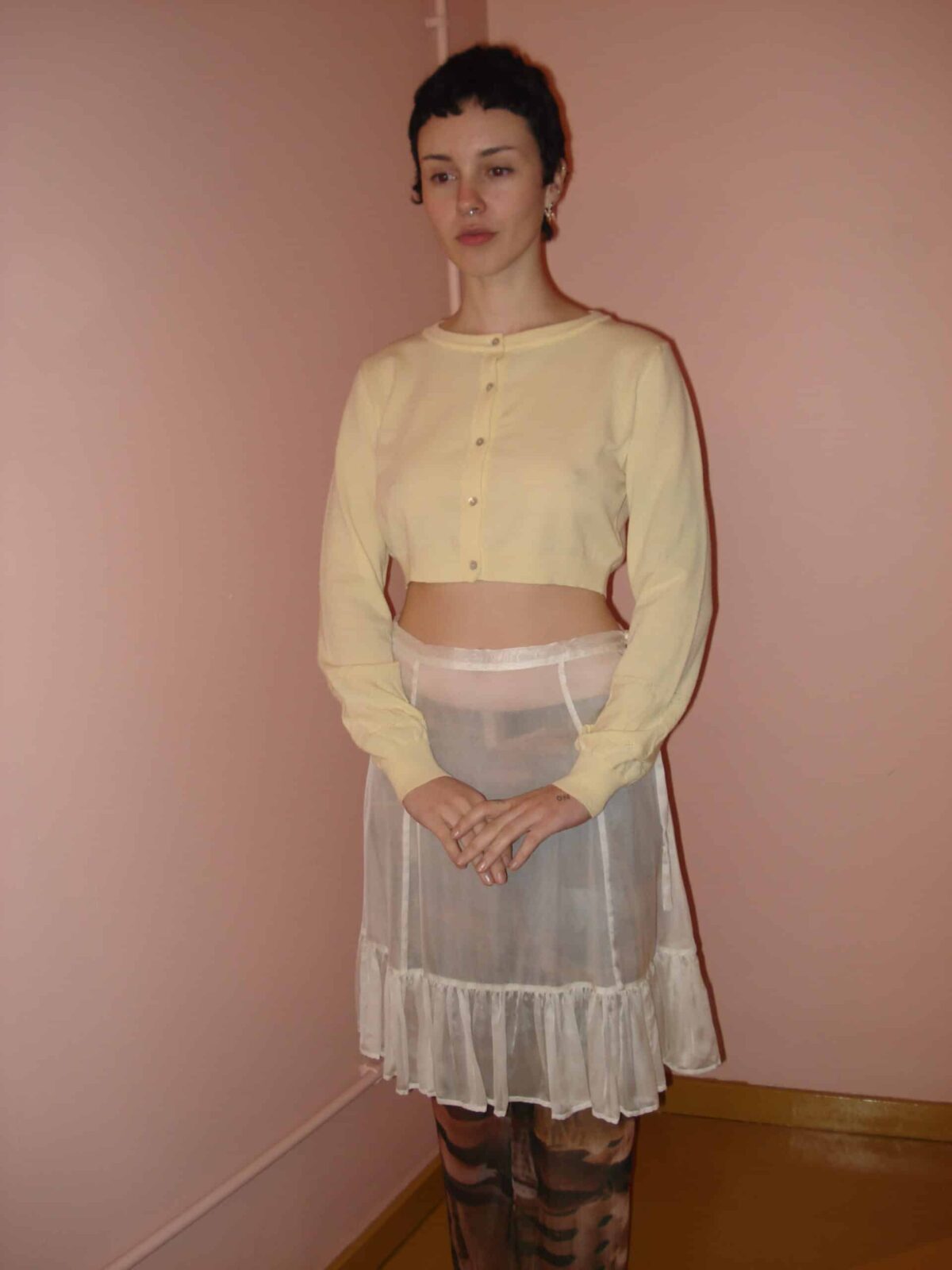 IVORY SILK CHIFFON petticoat - Image 5