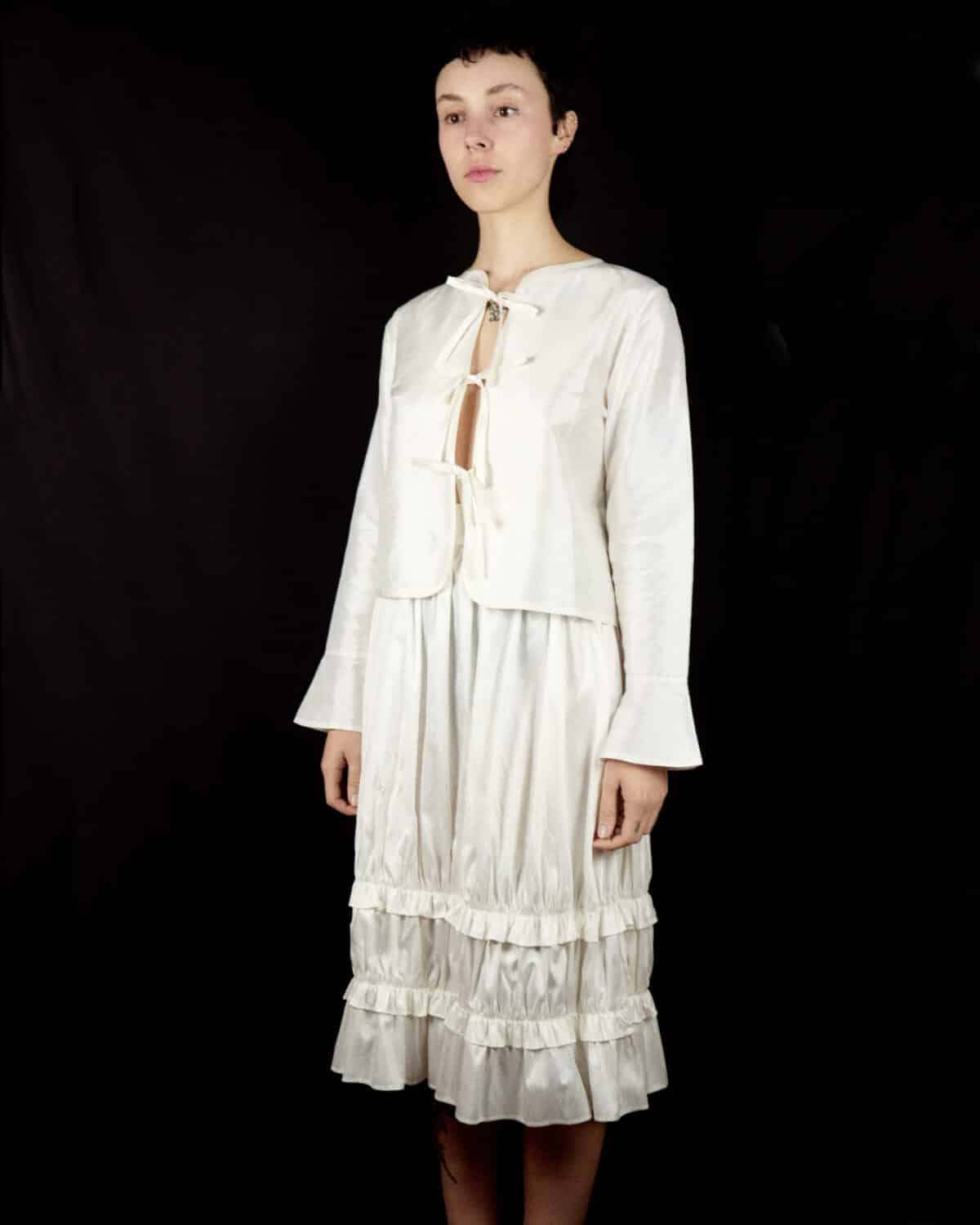 maud dupion ivory pettiocat skirt hai