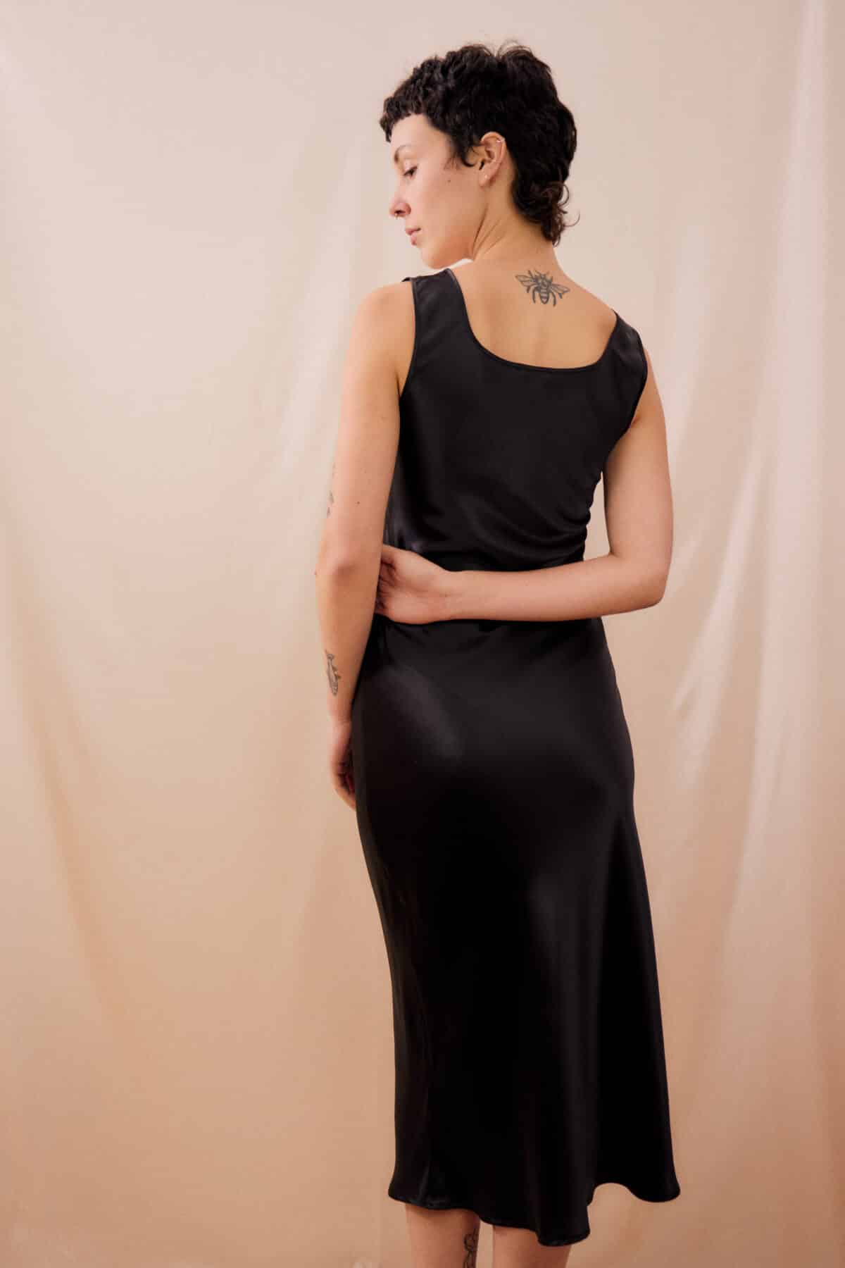 florennce black silk dress