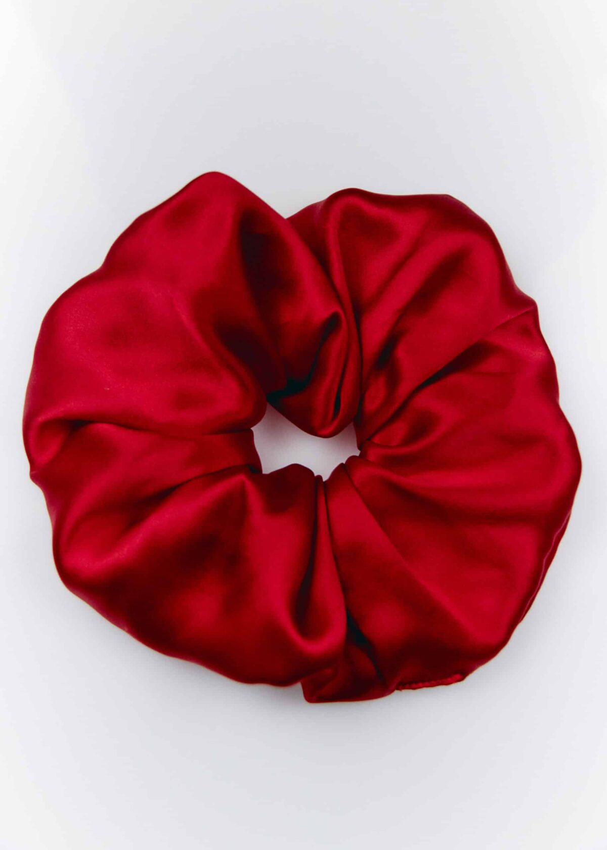 SILK red scrunchie