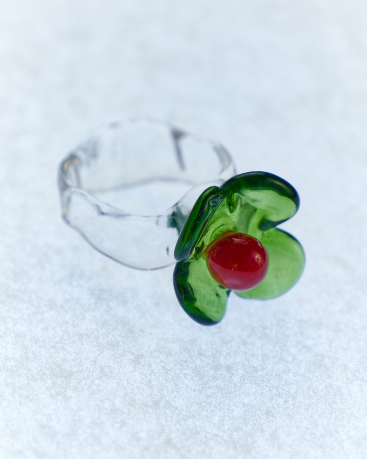 pretty baby glass ring green red levens