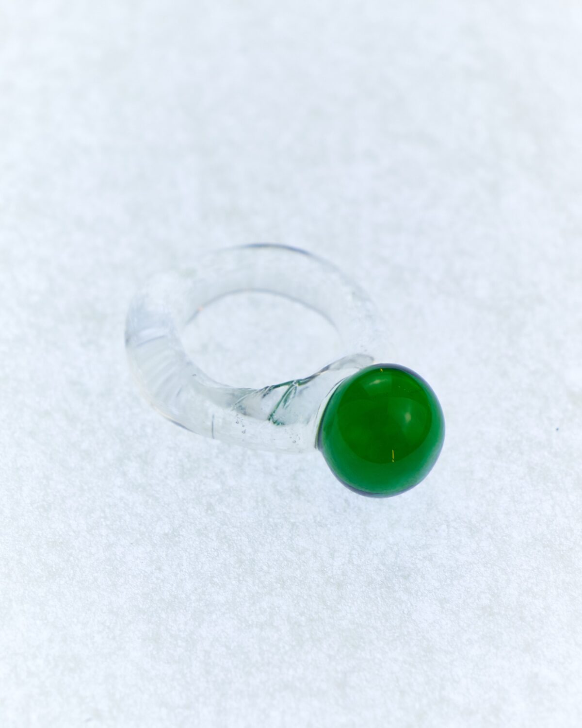 drop green glass ring levens