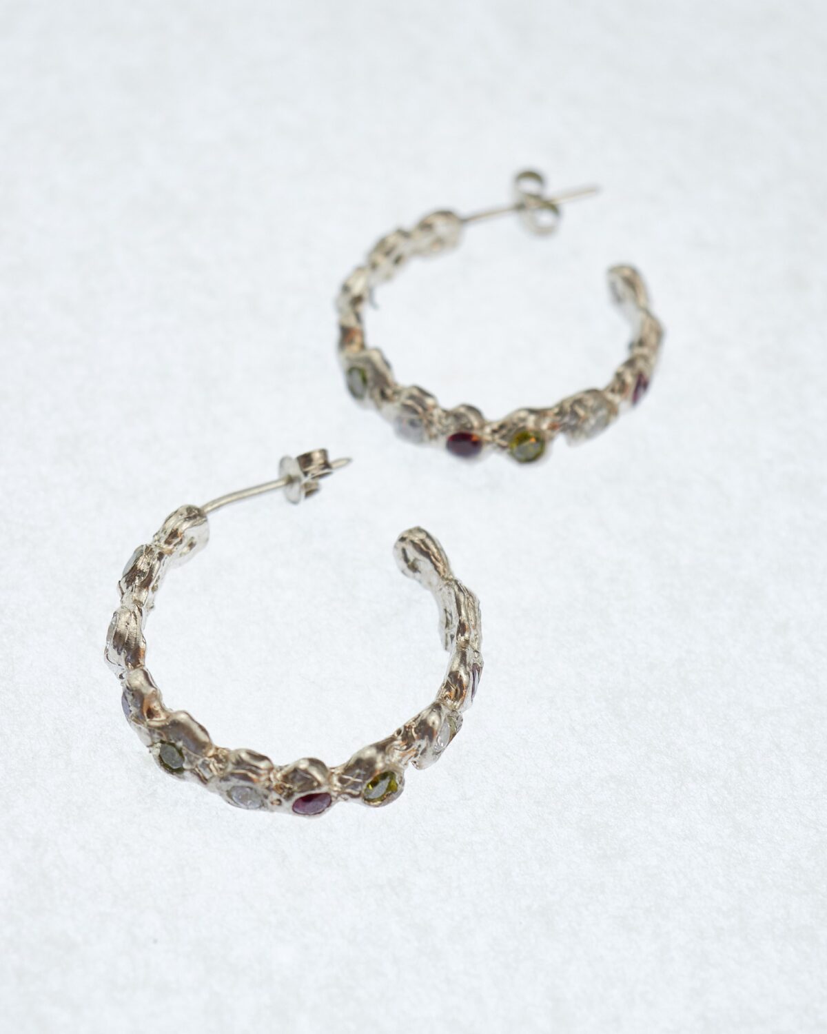 soya hoops silver fucsia olive green white earrings sofía rocha