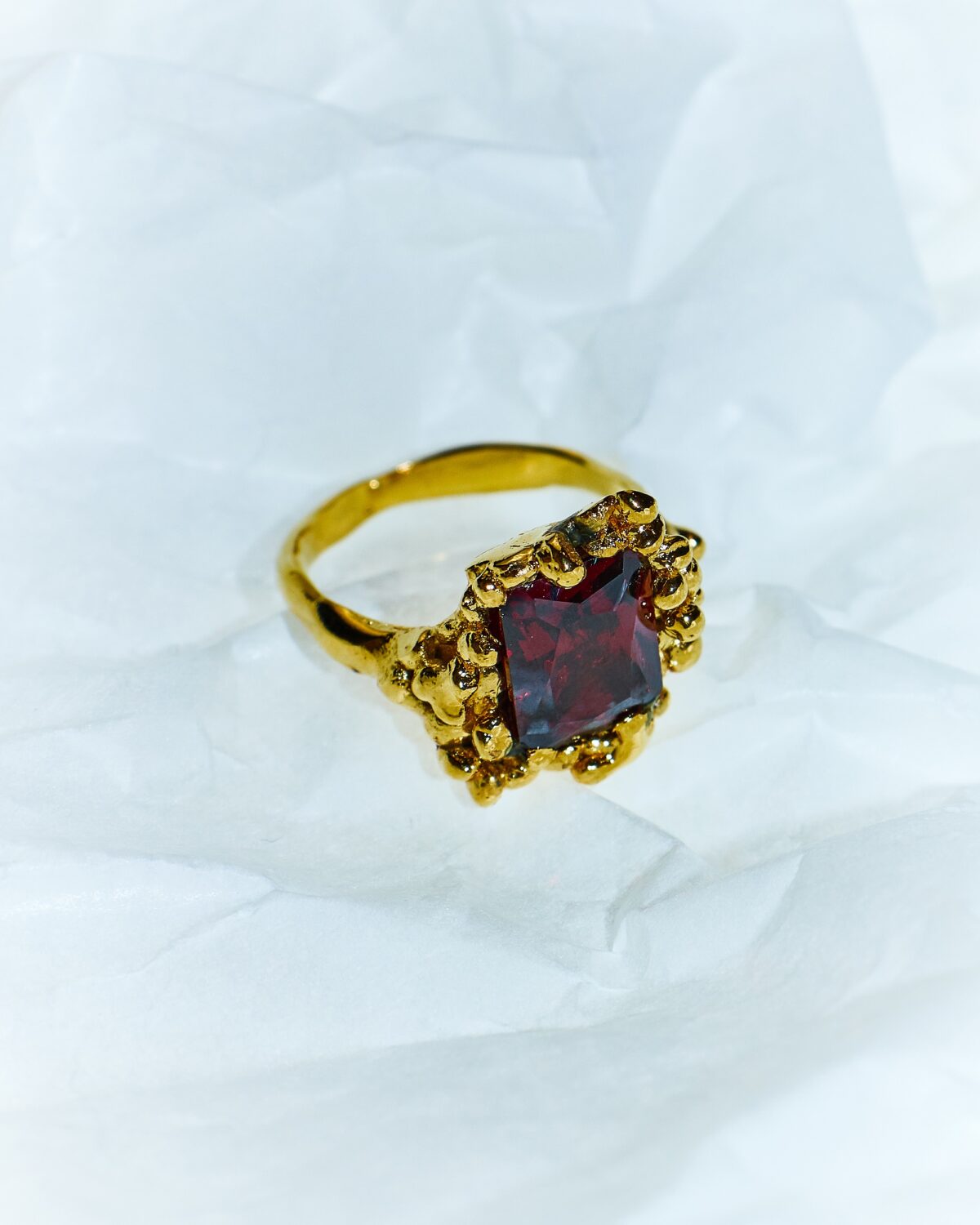 mina gold plated bronze red ring sofia rocha