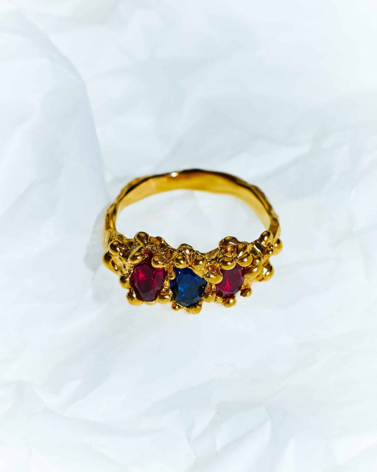 blossom gold plated red blue ring sofia rocha