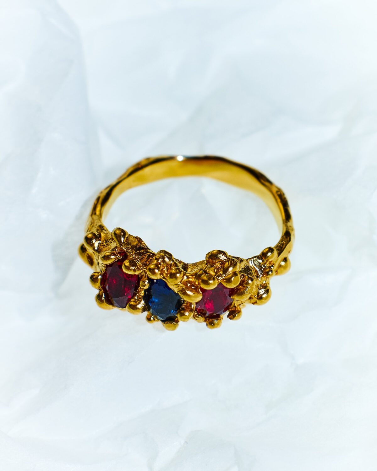 blossom gold plated red blue ring sofia rocha