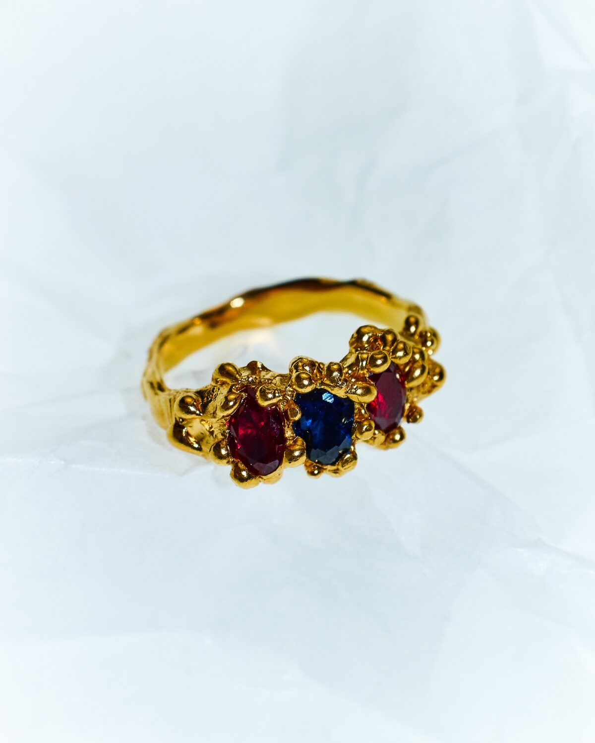 blossom gold plated red blue ring sofia rocha