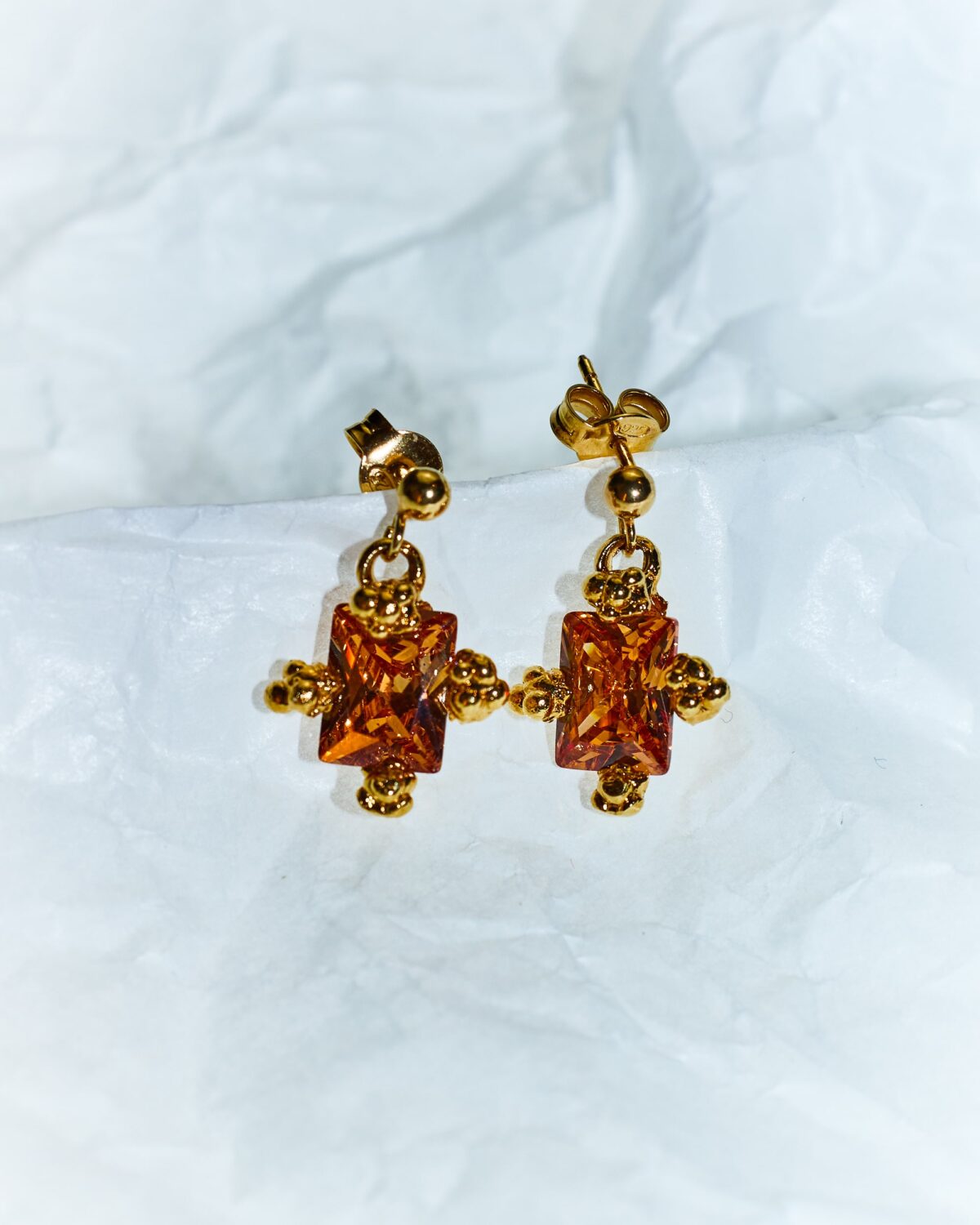 ausence golden orange earrings sofía rocha