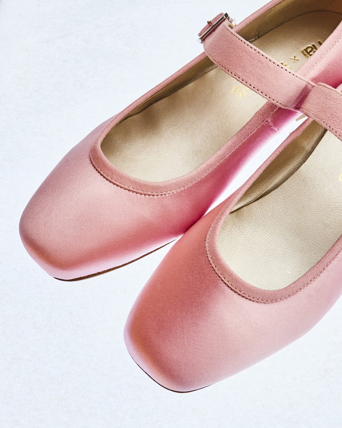 constance pink silk mary janes hai