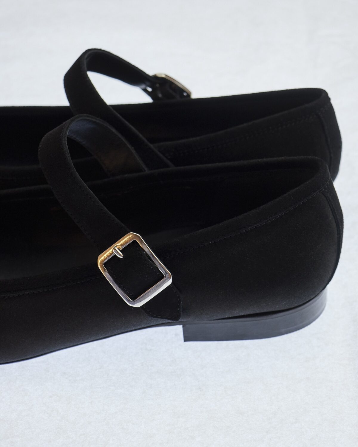 constance black silk mary janes hai