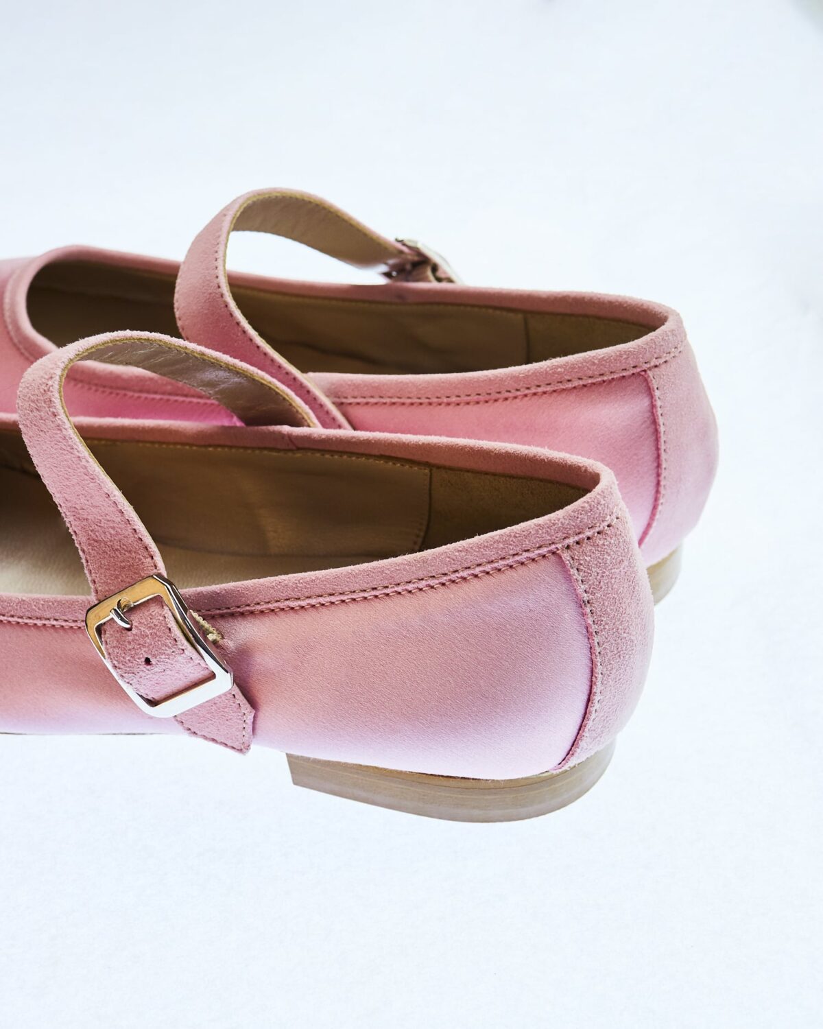 constance pink silk mary janes hai