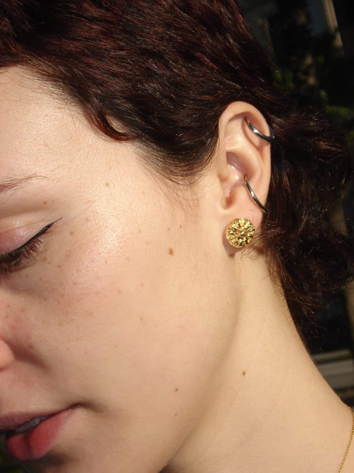 sol studs gold plated bronze sofía rocha earrings