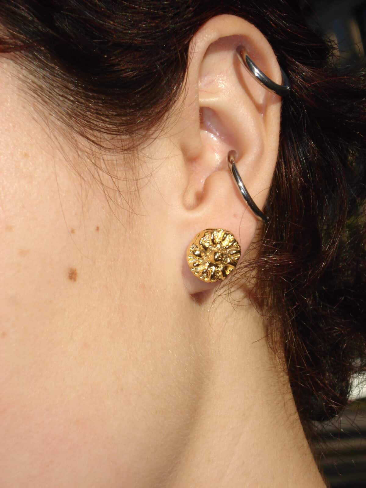 sol studs gold plated bronze sofía rocha earrings