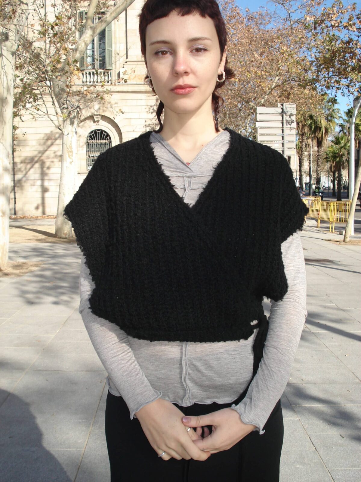 mune knitted vest black rus