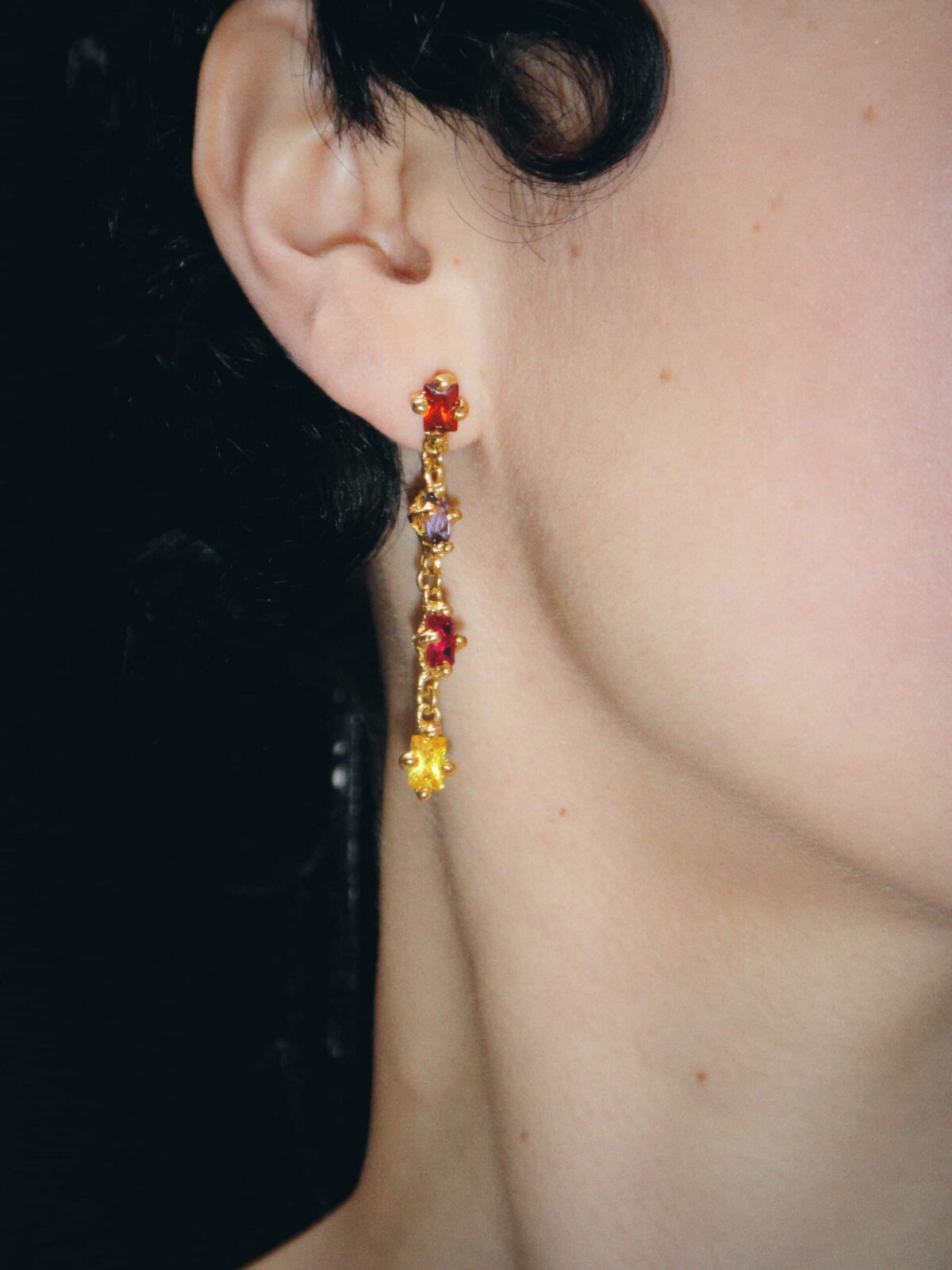 spell golden campari lilac fucsia yellow earrings sofía rocha