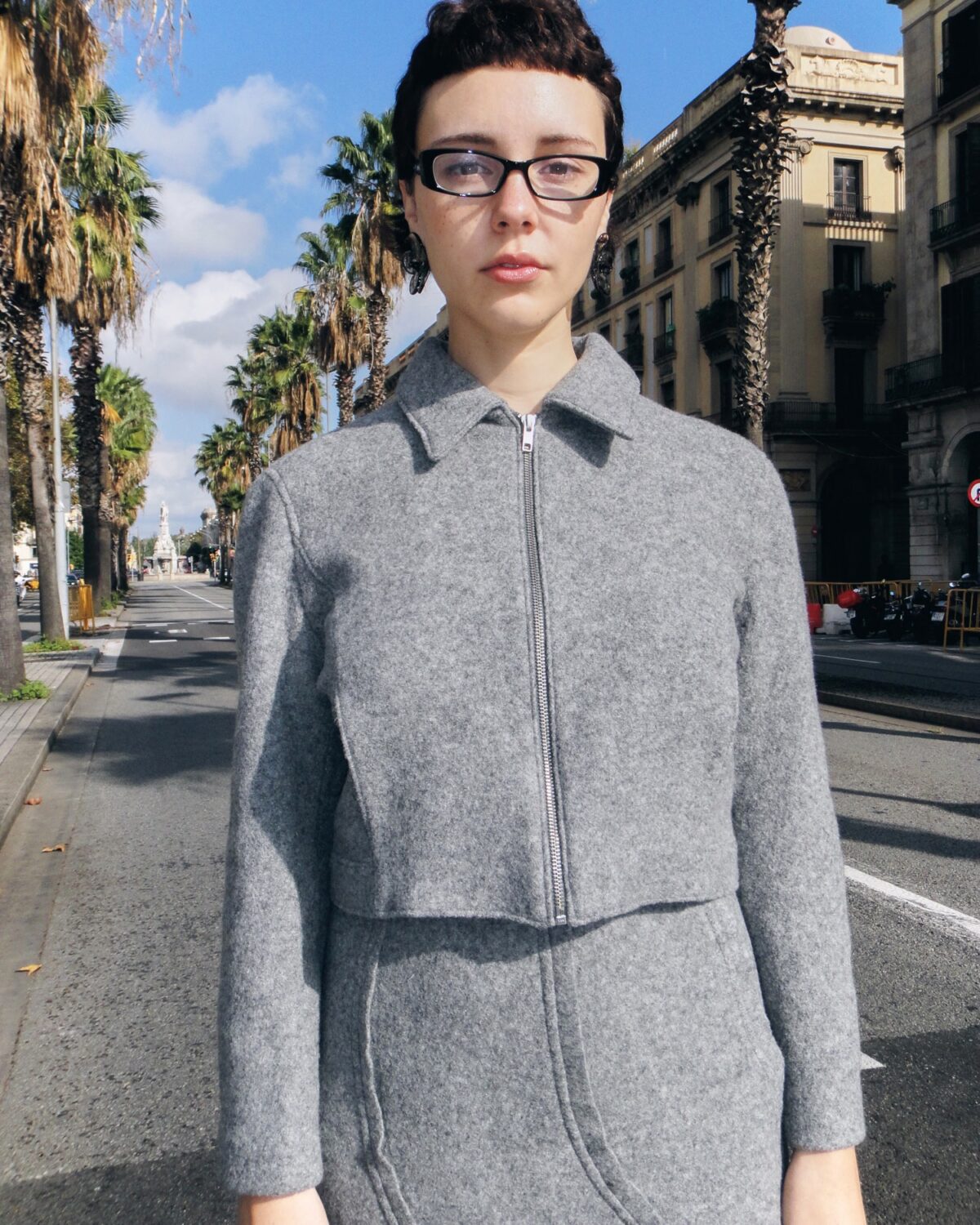 alba grey wool top