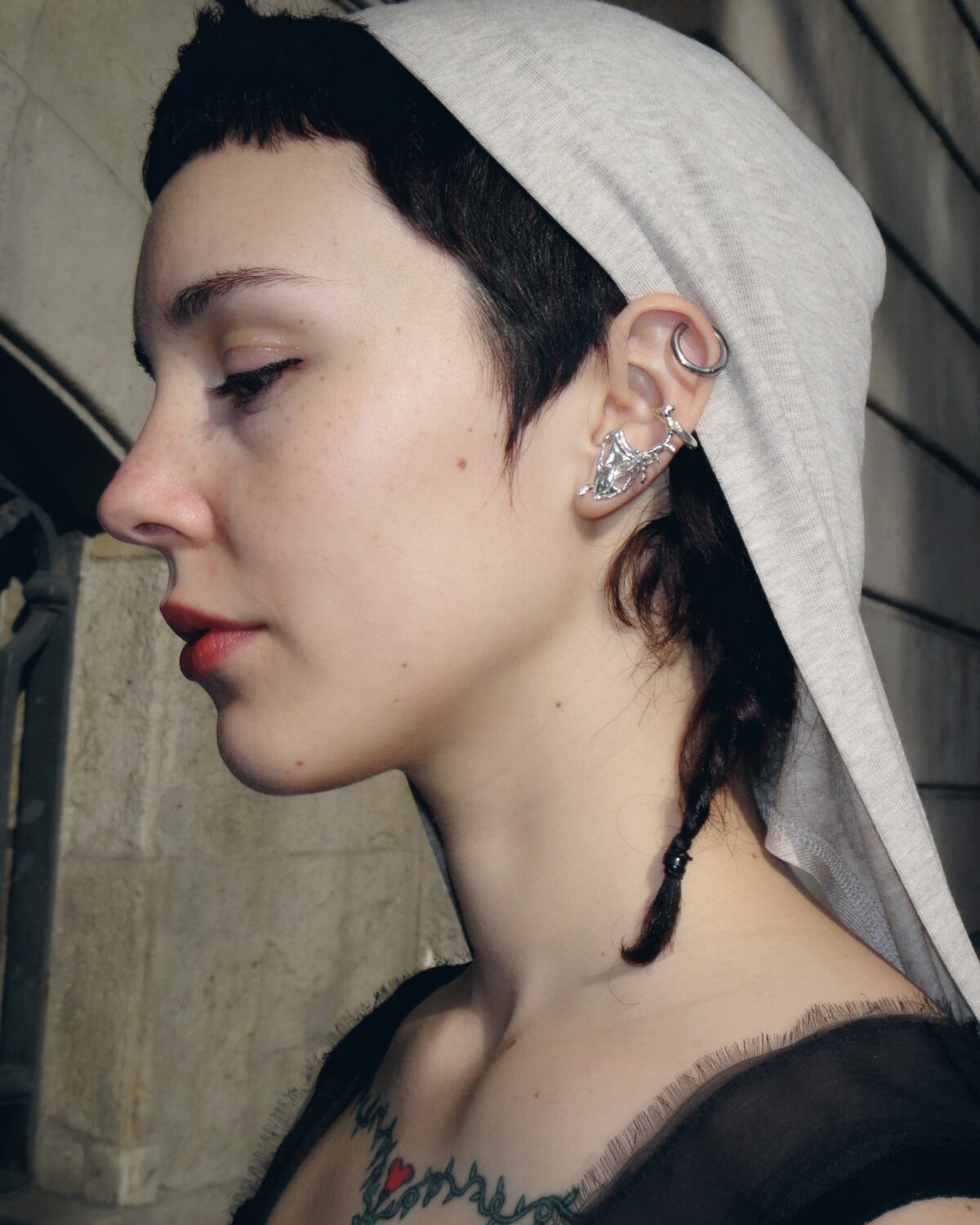 dragon tears silver earcuff gohara