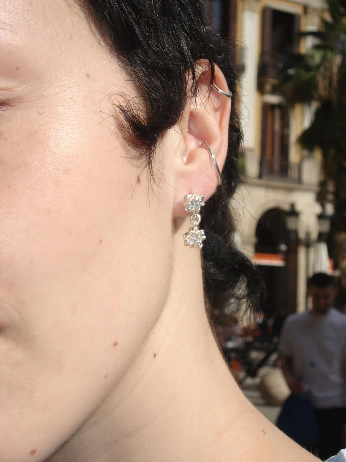 petra long silver white & white earrings sofía rocha