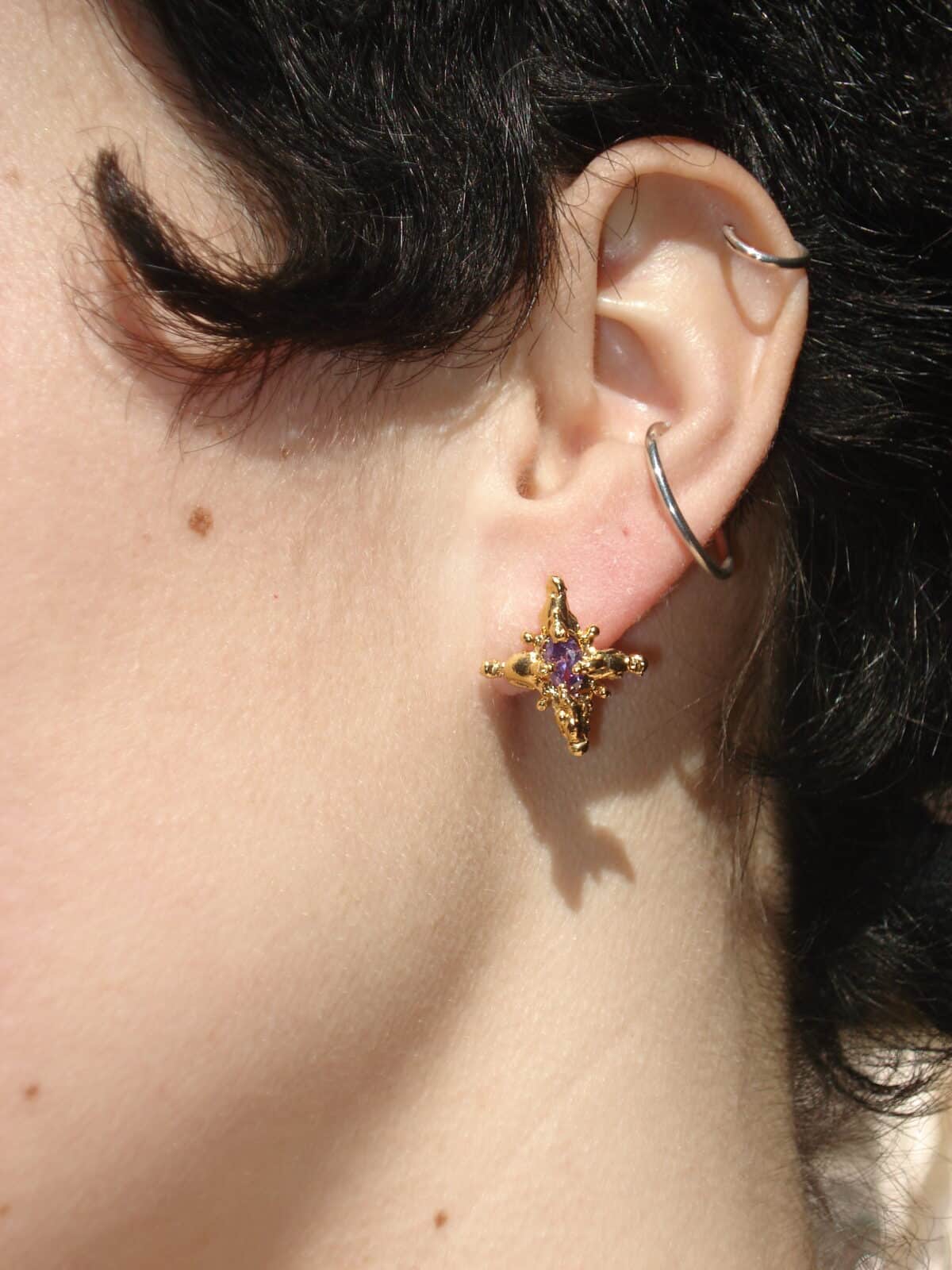 lucky lilac golden earrings sofia rocha