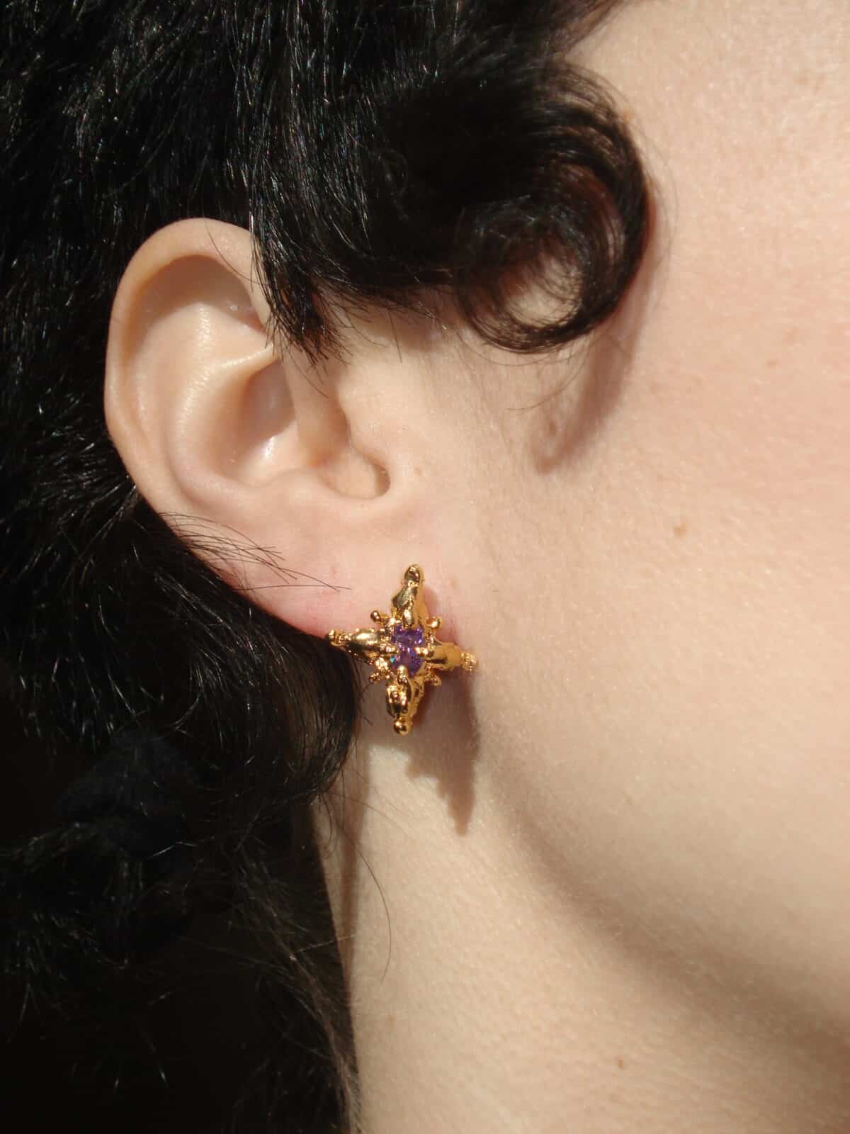 lucky lilac golden earrings sofia rocha