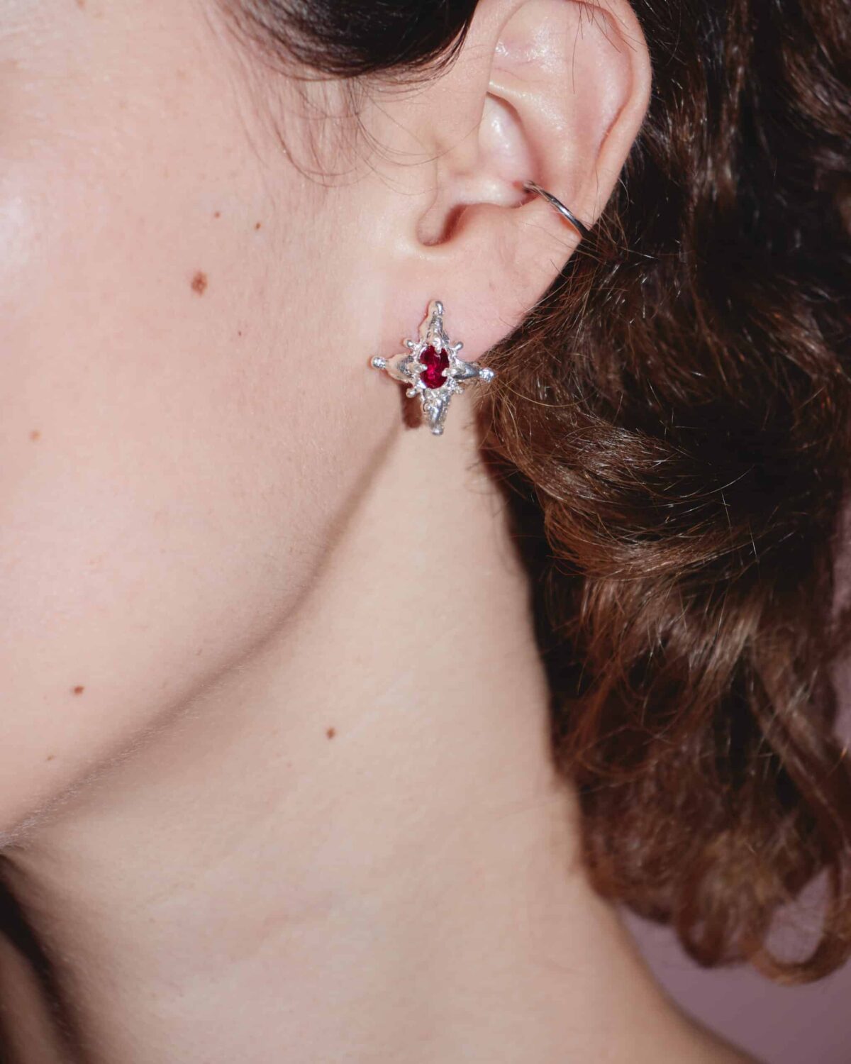 lucky silver red earrings sofía rocha