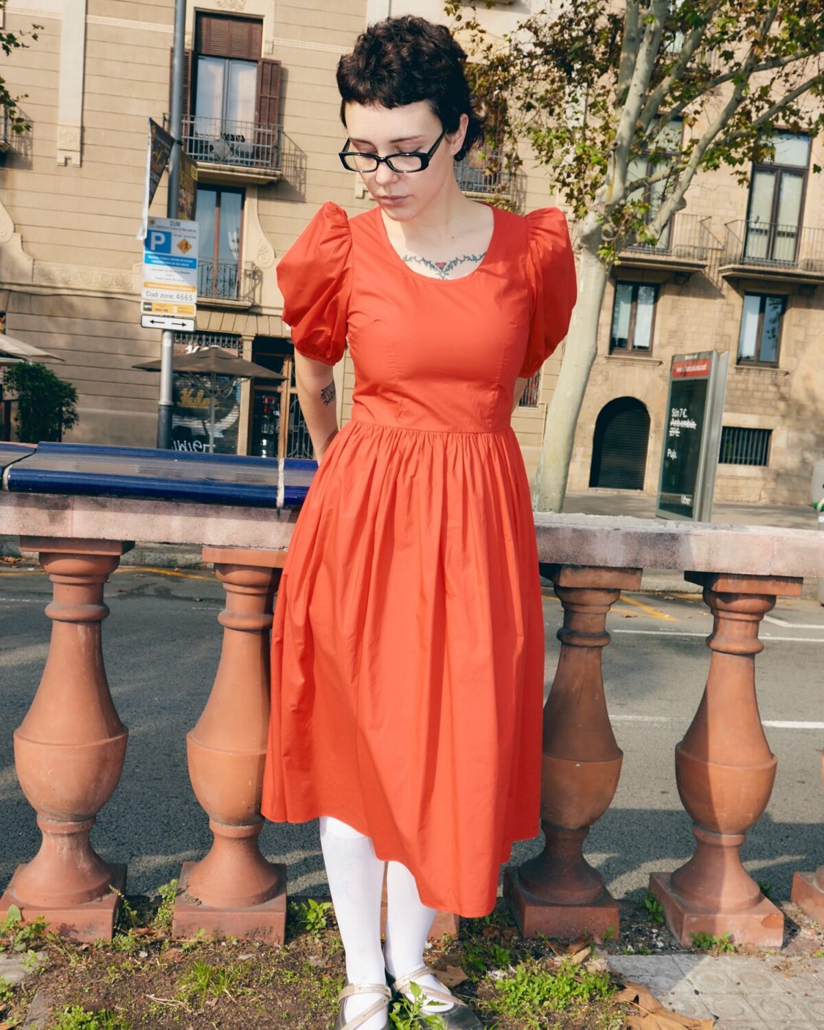 carmella red cotton dress