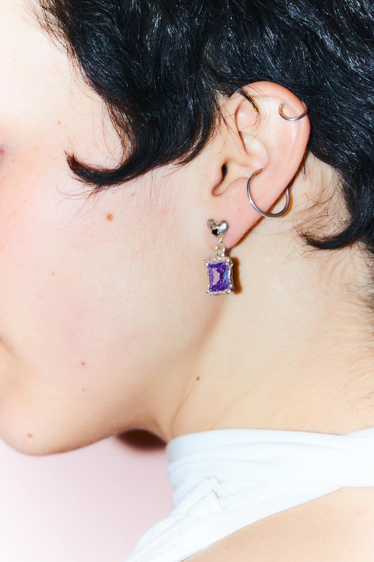 maga lilac & black silver earrings sofía rocha