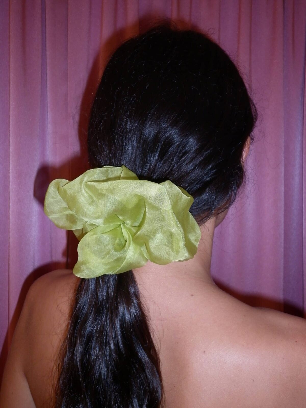 Organza Green scrunchie