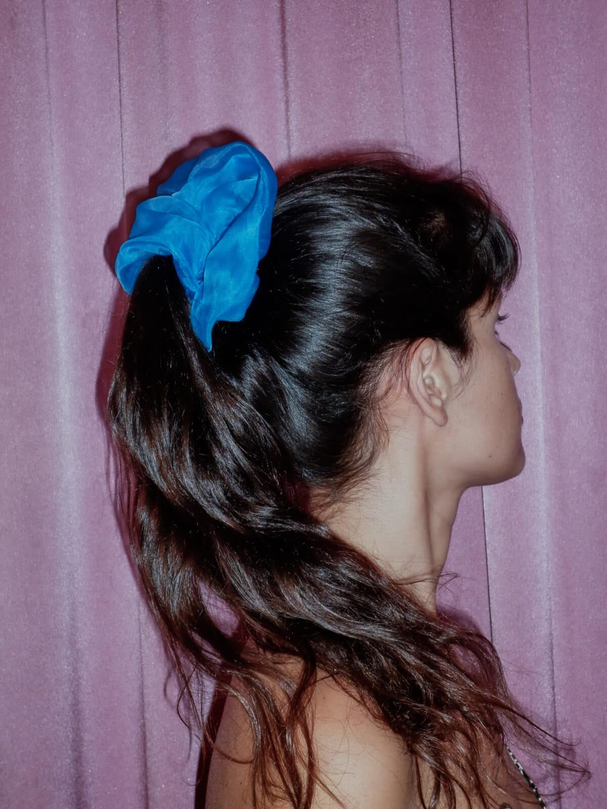 ORGANZA BLUE scrunchie muy frágil