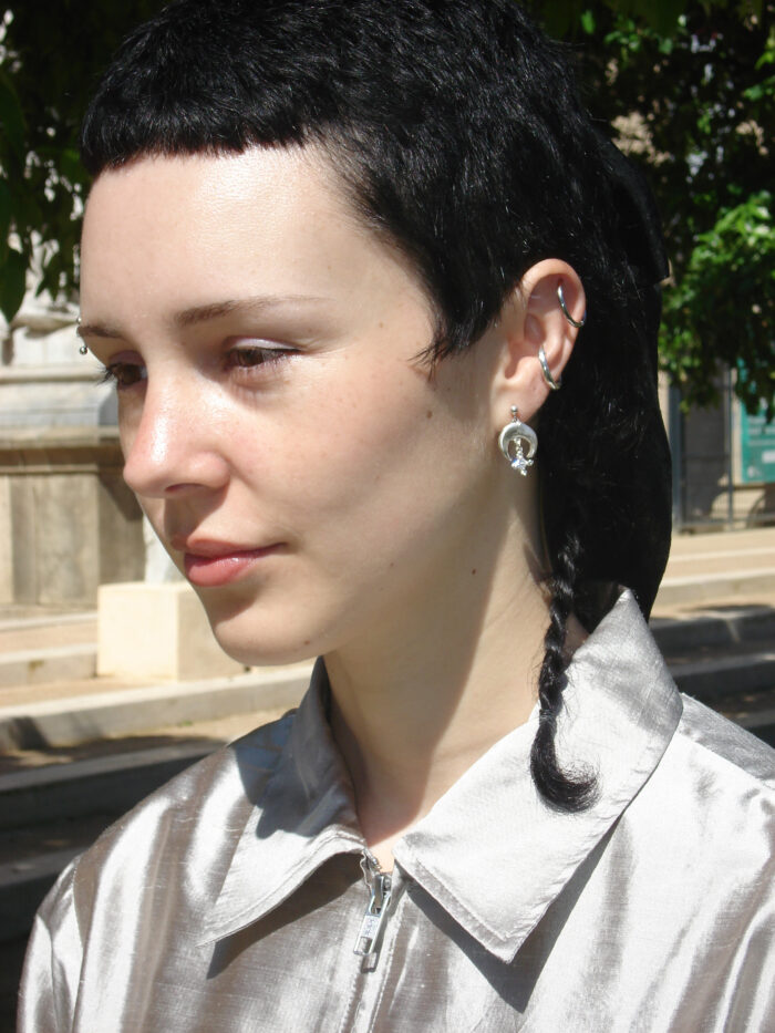 media luna white silver earrings sofía rocha muy frágil