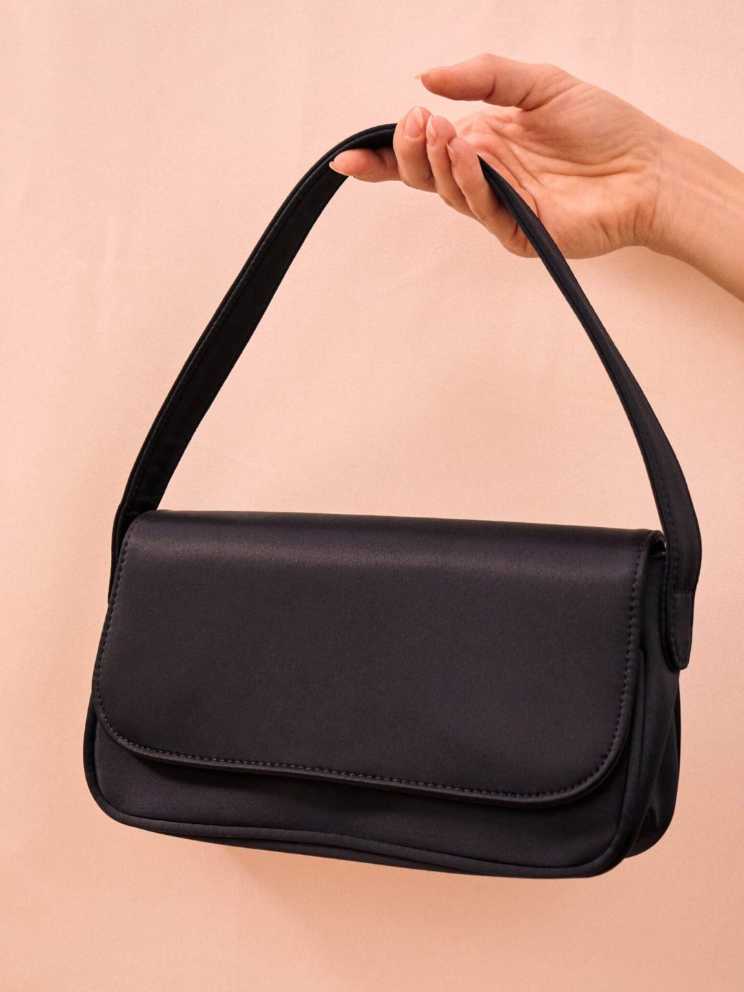 nelly bag black silk hai