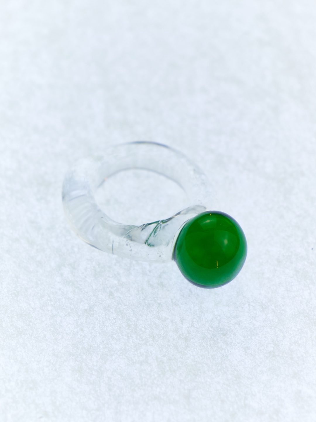 drop green glass ring levens