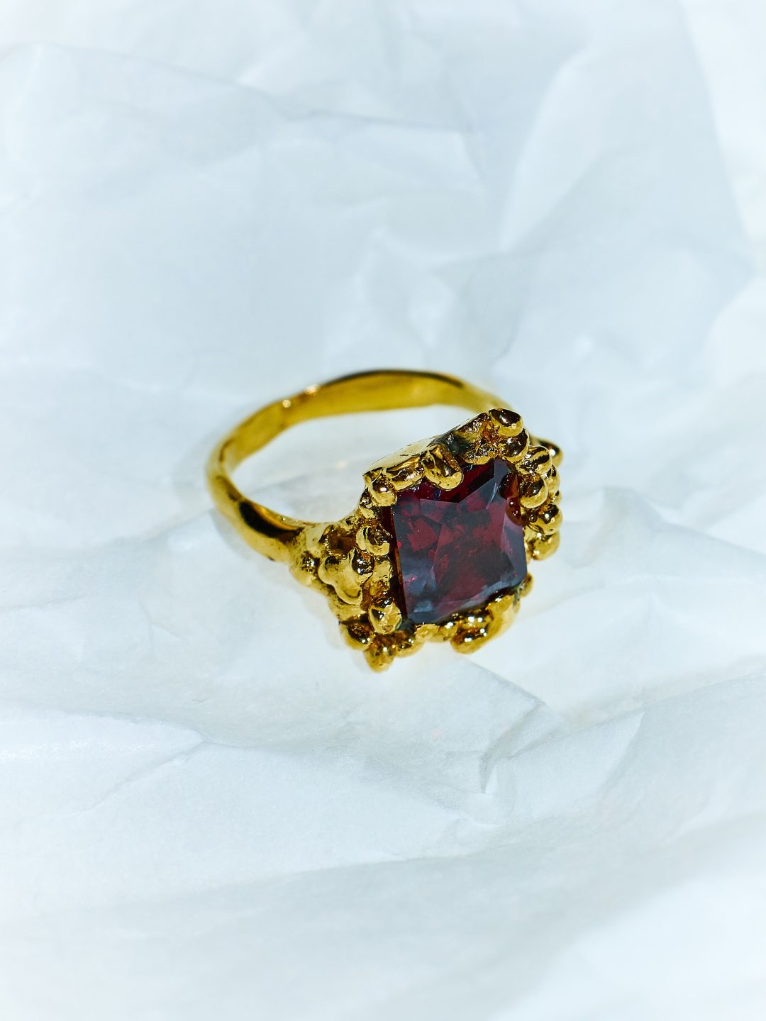 mina gold plated bronze red ring sofia rocha