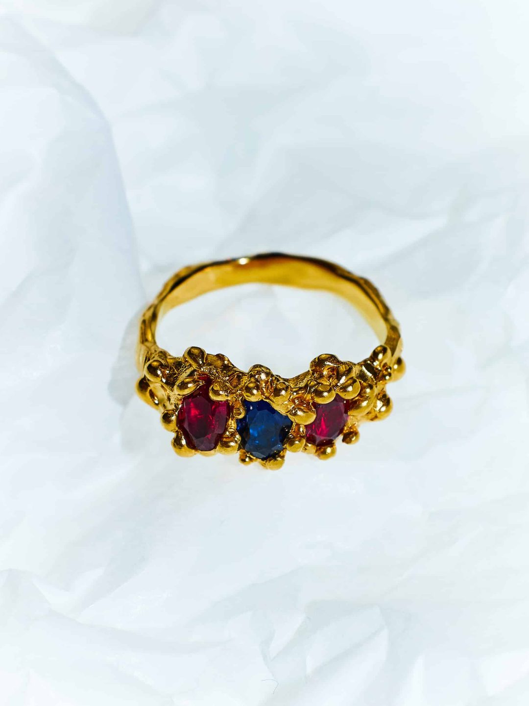 blossom gold plated red blue ring sofia rocha