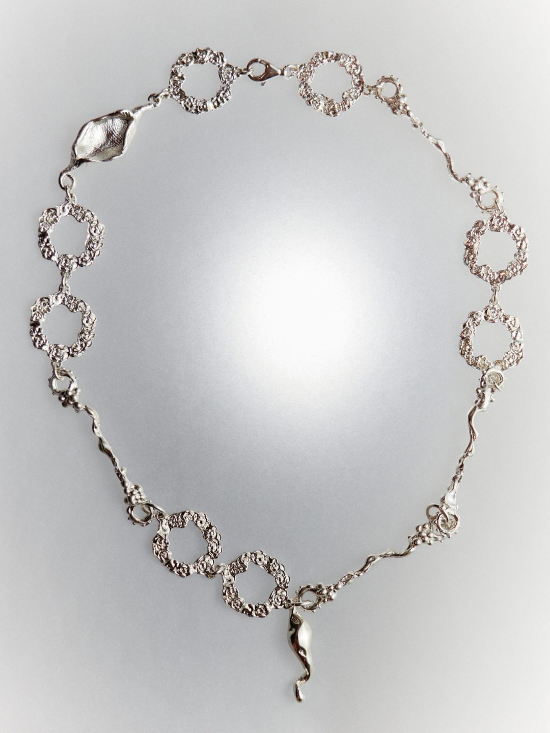 flame silver necklace sofía rocha muy frágil