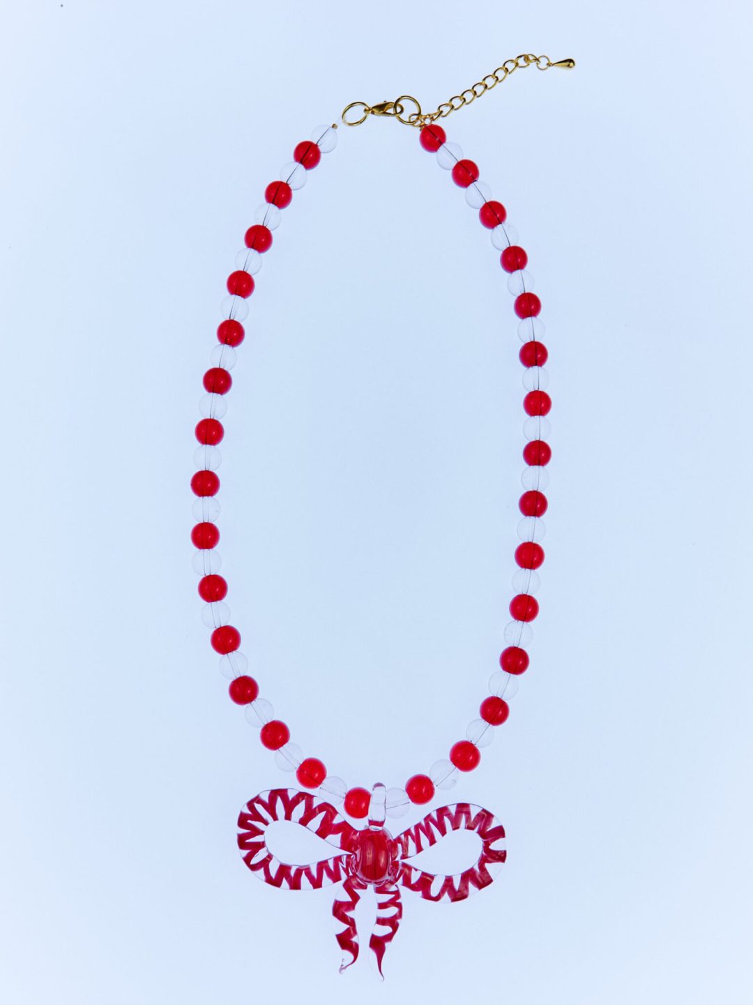 ribbon glass red necklace levens muy frágil