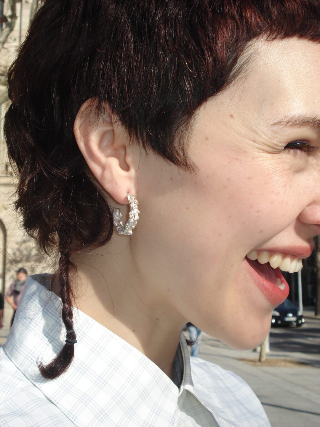 molten silver hoops earrings amphitrite's treasure