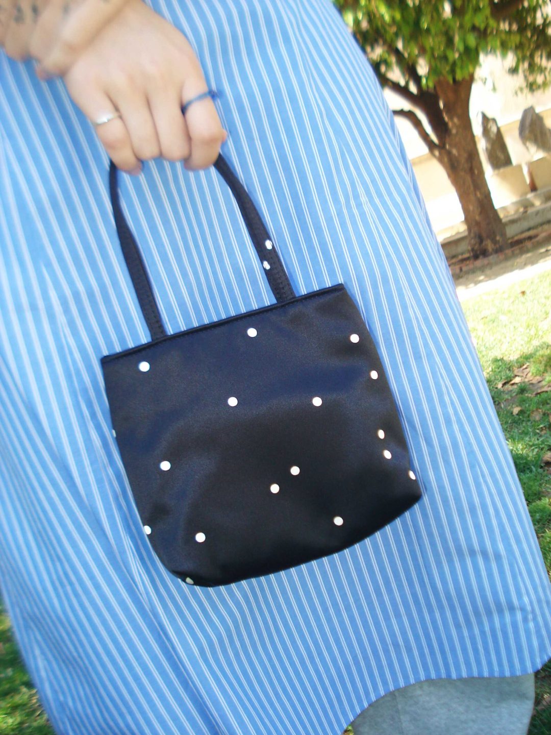 little silk bag polka dot hai muy frágil